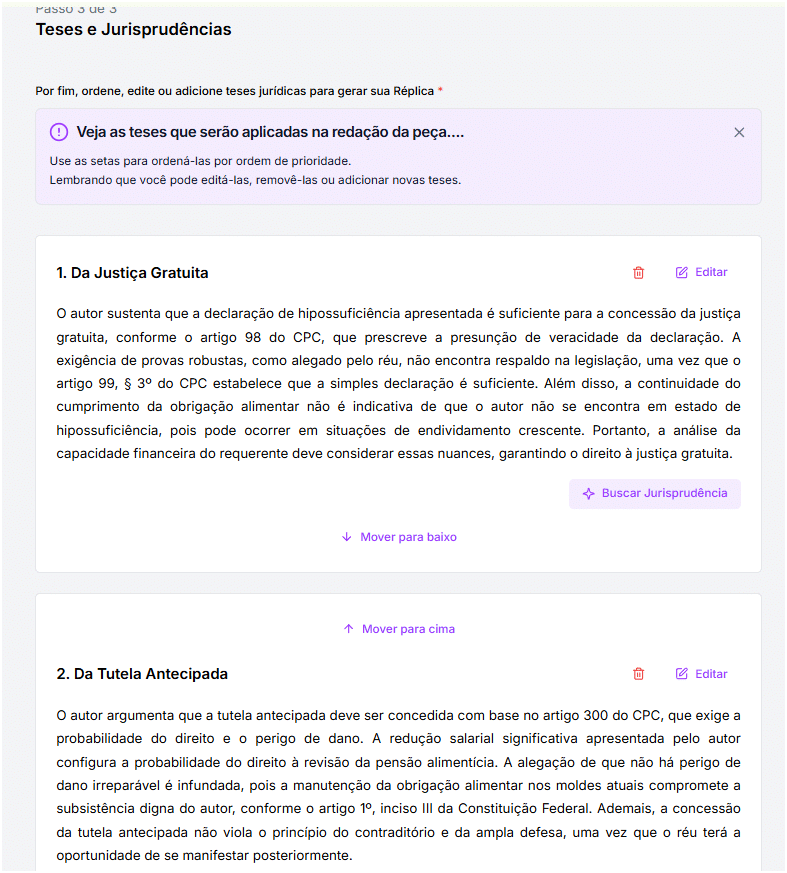 Revise as Teses Apresentadas.
